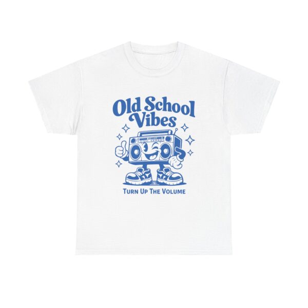 Old School Vibes Tee — Retro Boombox "Turn Up The Volume" Graphic Shirt
