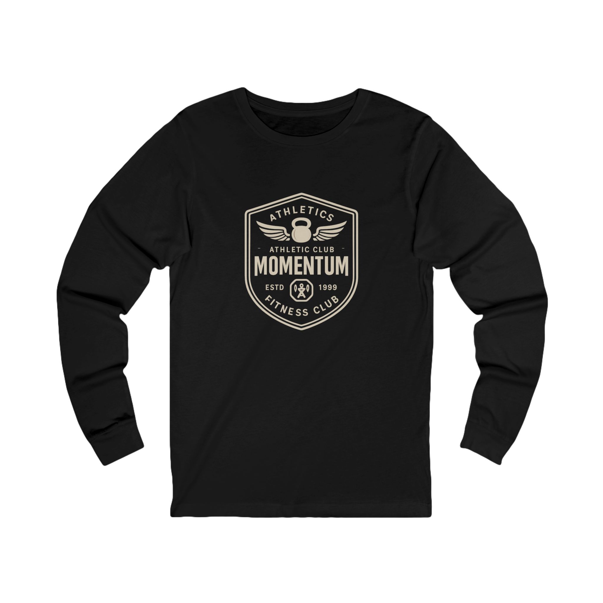 Momentum Athletic Club Long Sleeve Tee — Fitness Gym Crew Shirt