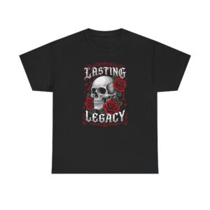 Lasting Legacy Skull Tee — Gothic Rose Skull T-Shirt