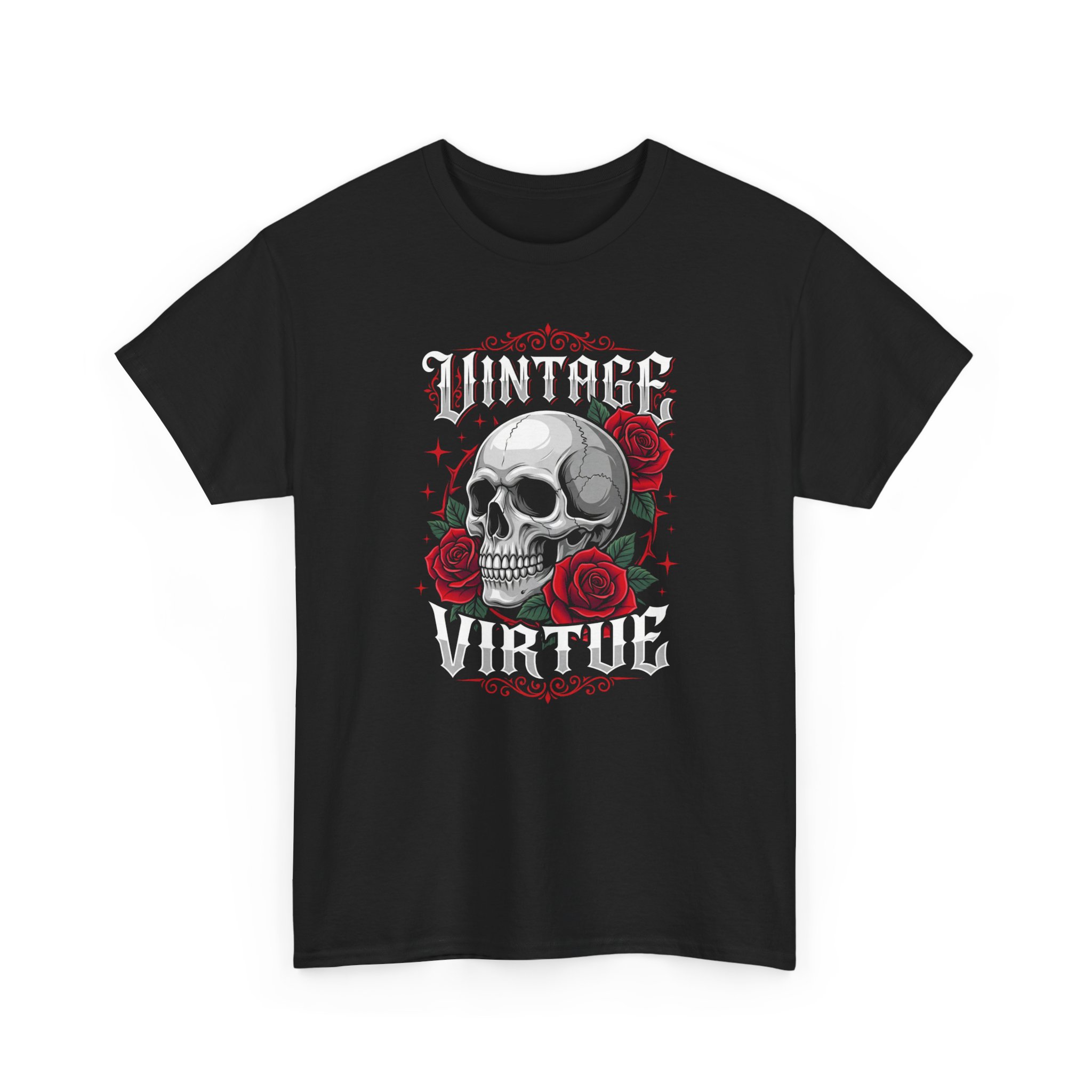 Skull & Roses Vintage Virtue T-Shirt - Image 3