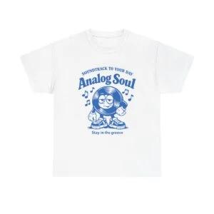Analog Soul Tee — Retro Music Graphic Shirt ("Stay in the groove")