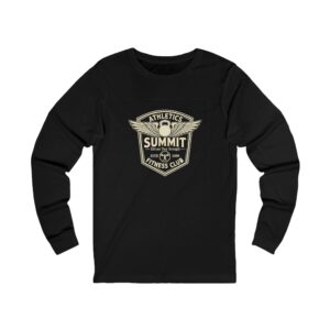 Summit Fitness Club Long Sleeve Tee — Athletic Vintage Badge Design