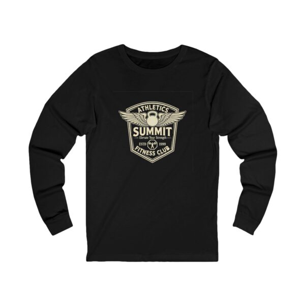 Summit Fitness Club Long Sleeve Tee — Athletic Vintage Badge Design