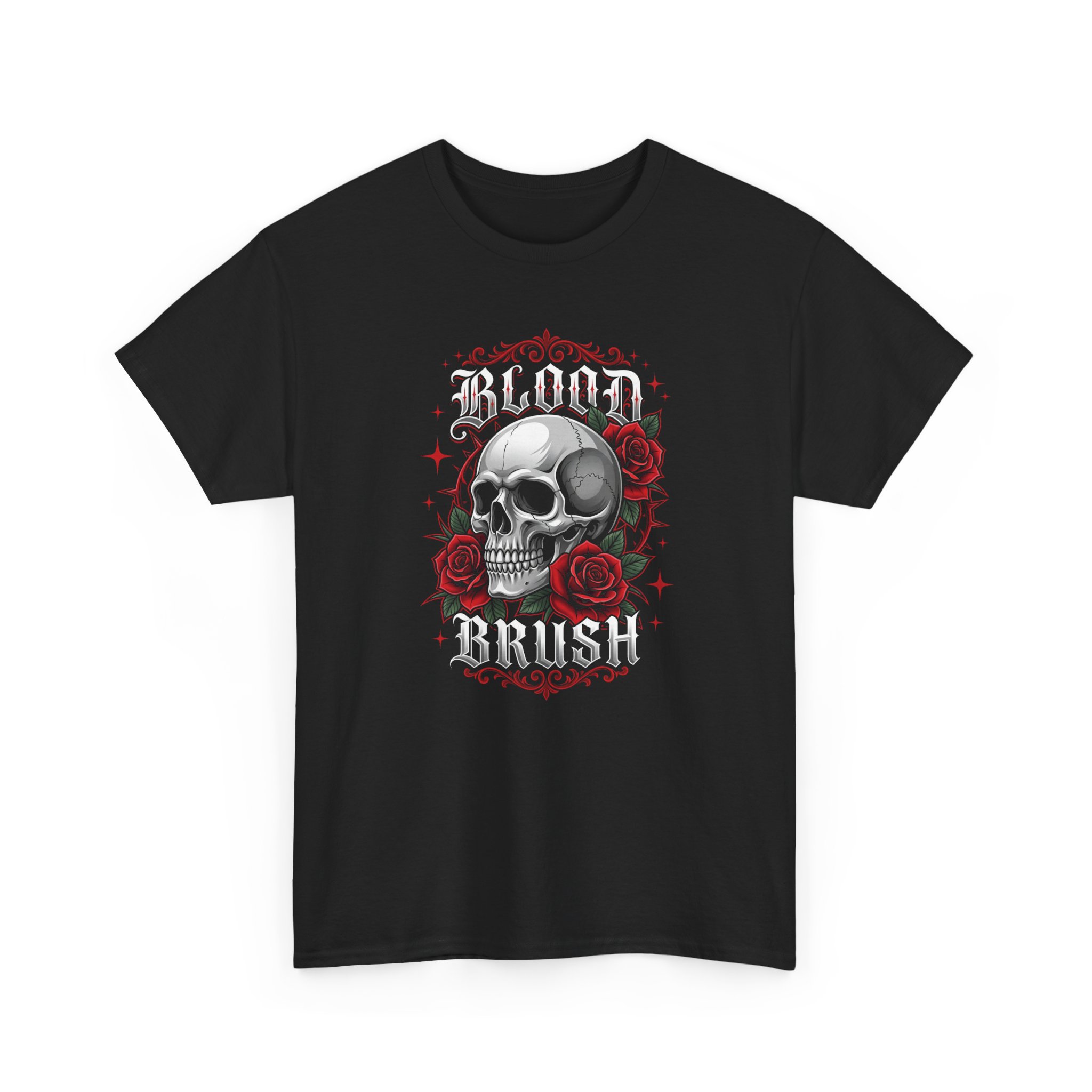 Skull & Roses 'Blood Brush' Graphic Tee - Image 3