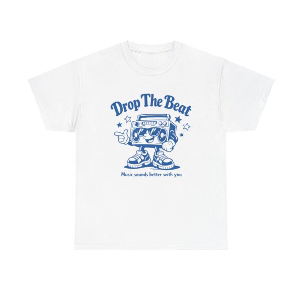 Drop The Beat Graphic Tee — Retro Boombox Music Shirt