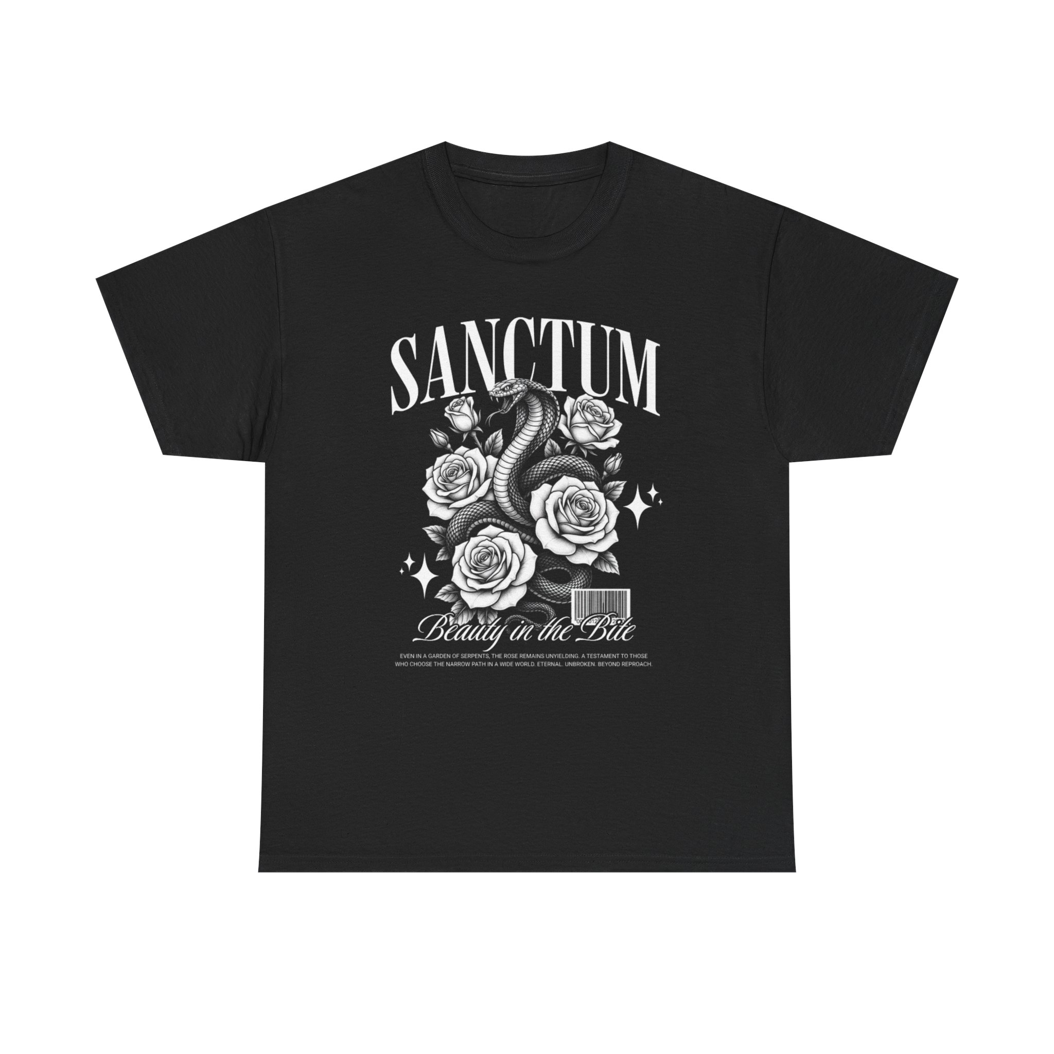 Sanctum Snake & Roses T-Shirt — "Beauty in the Bite" Gothic Graphic Tee