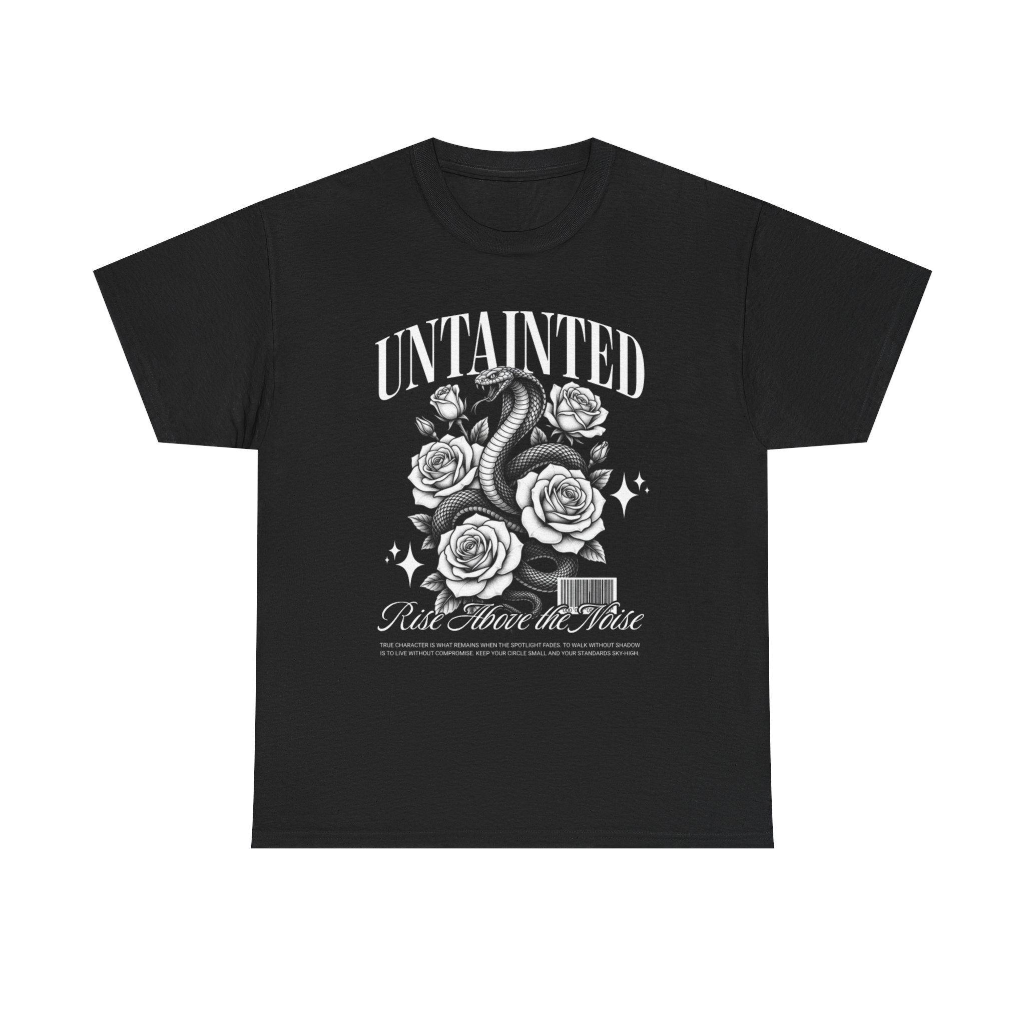 Untainted Snake & Roses Graphic Tee — "Rise Above the Noise" Gothic Vintage T‑Shirt