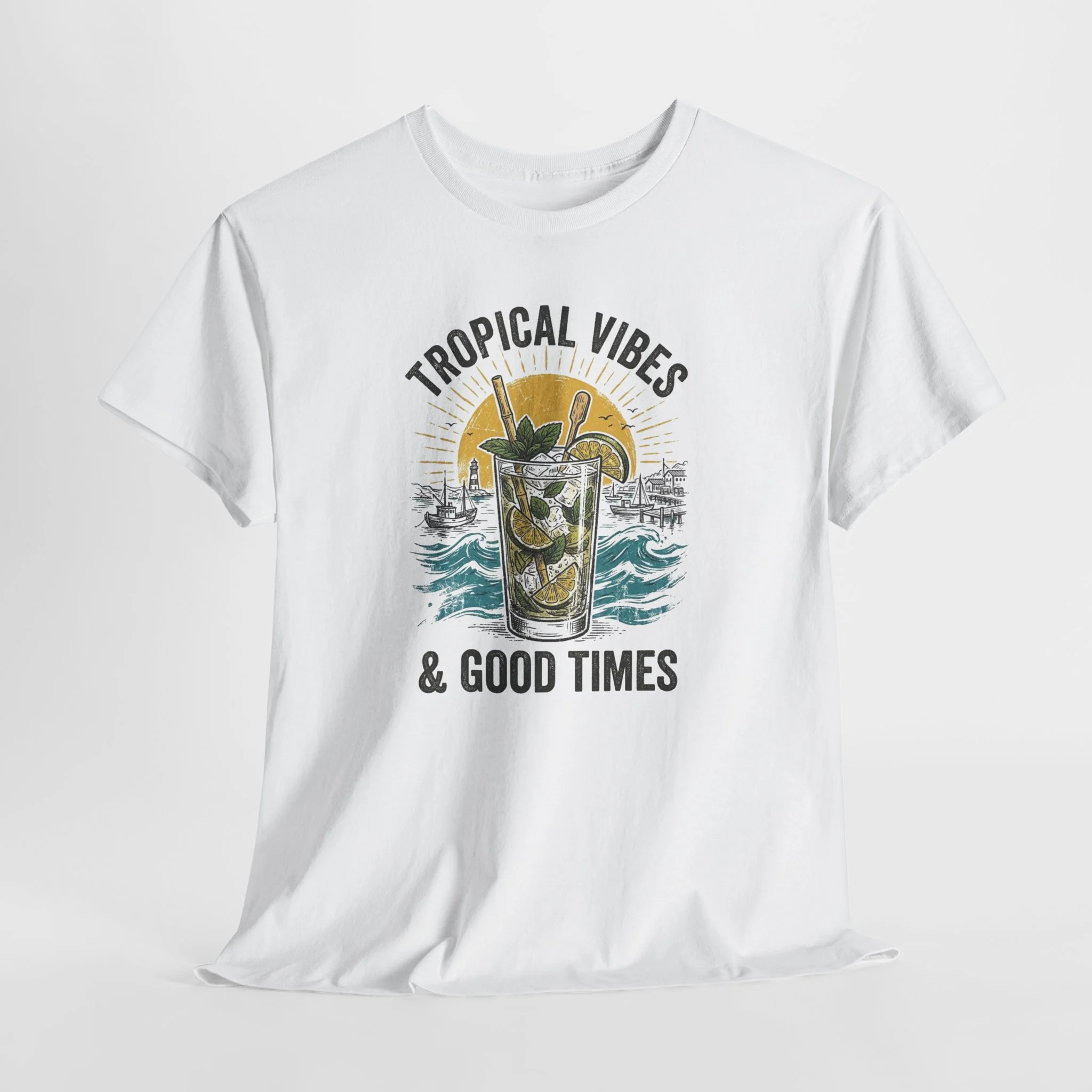 T-Shirt — Tropical Vibes & Good Times Cocktail Graphic Tee - Image 6