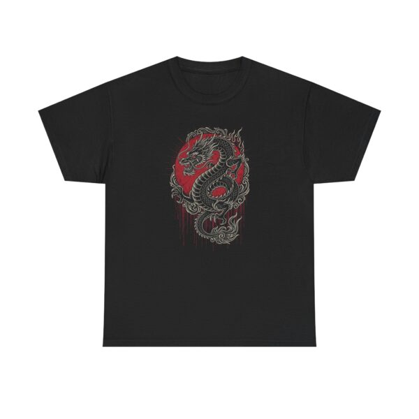Dragon Graphic Tee — Red & Gray Oriental Dragon T-Shirt