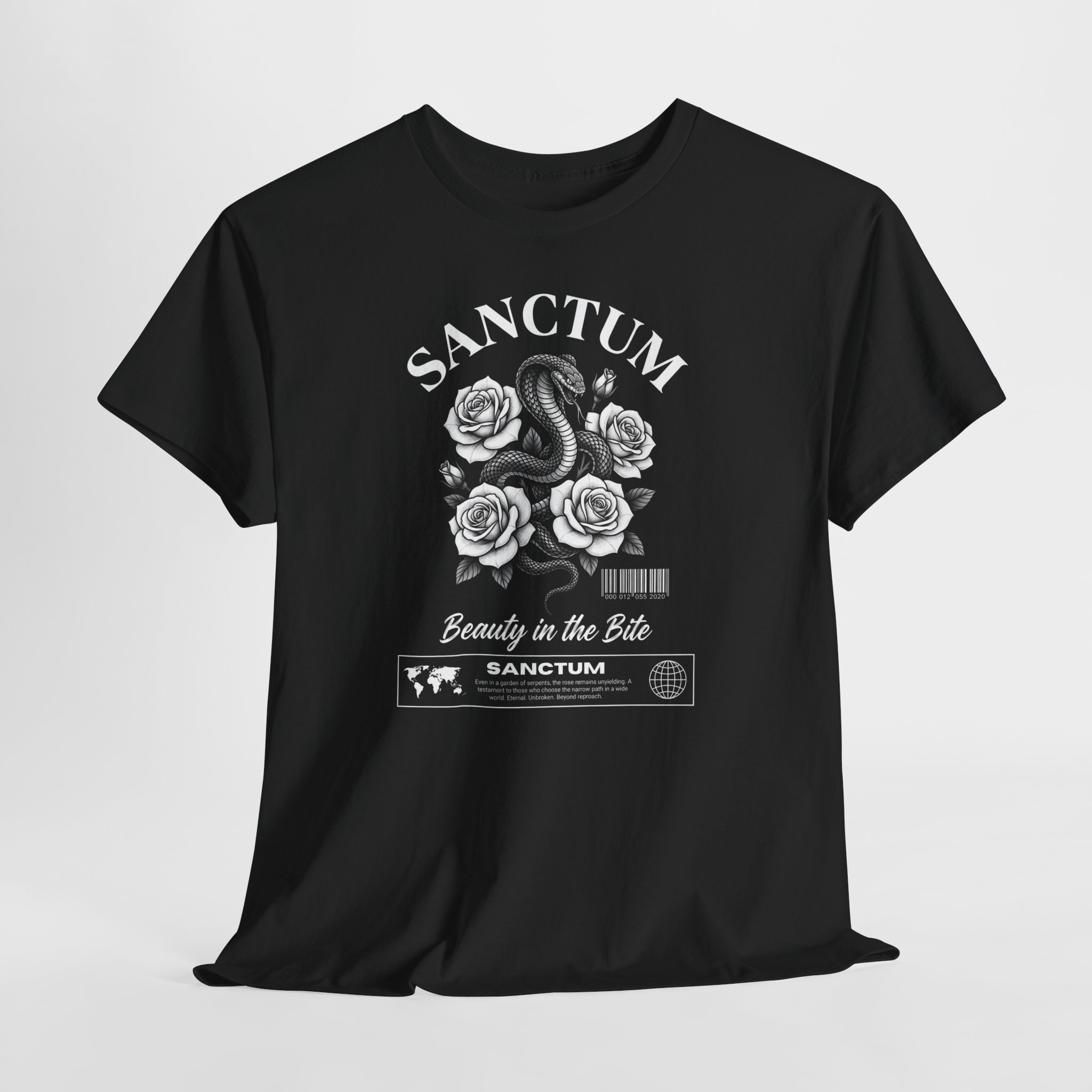Sanctum 'Beauty in the Bite' Rose & Snake T-Shirt - Image 6