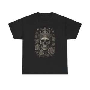 Skull King Tee — Crowned Skull with Roses Gothic Graphic T-Shirt