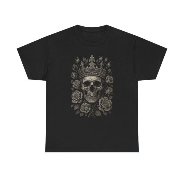 Skull King Tee — Crowned Skull with Roses Gothic Graphic T-Shirt