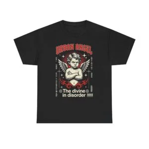 Urban Angel Graphic Tee — "The Divine in Disorder" Vintage Cherub Streetwear