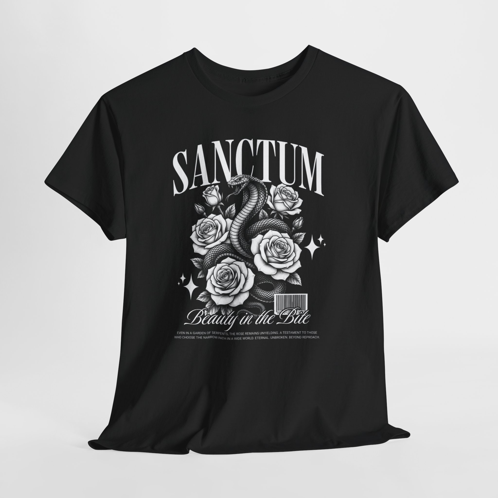 Sanctum Snake & Roses T-Shirt — "Beauty in the Bite" Gothic Graphic Tee - Image 6