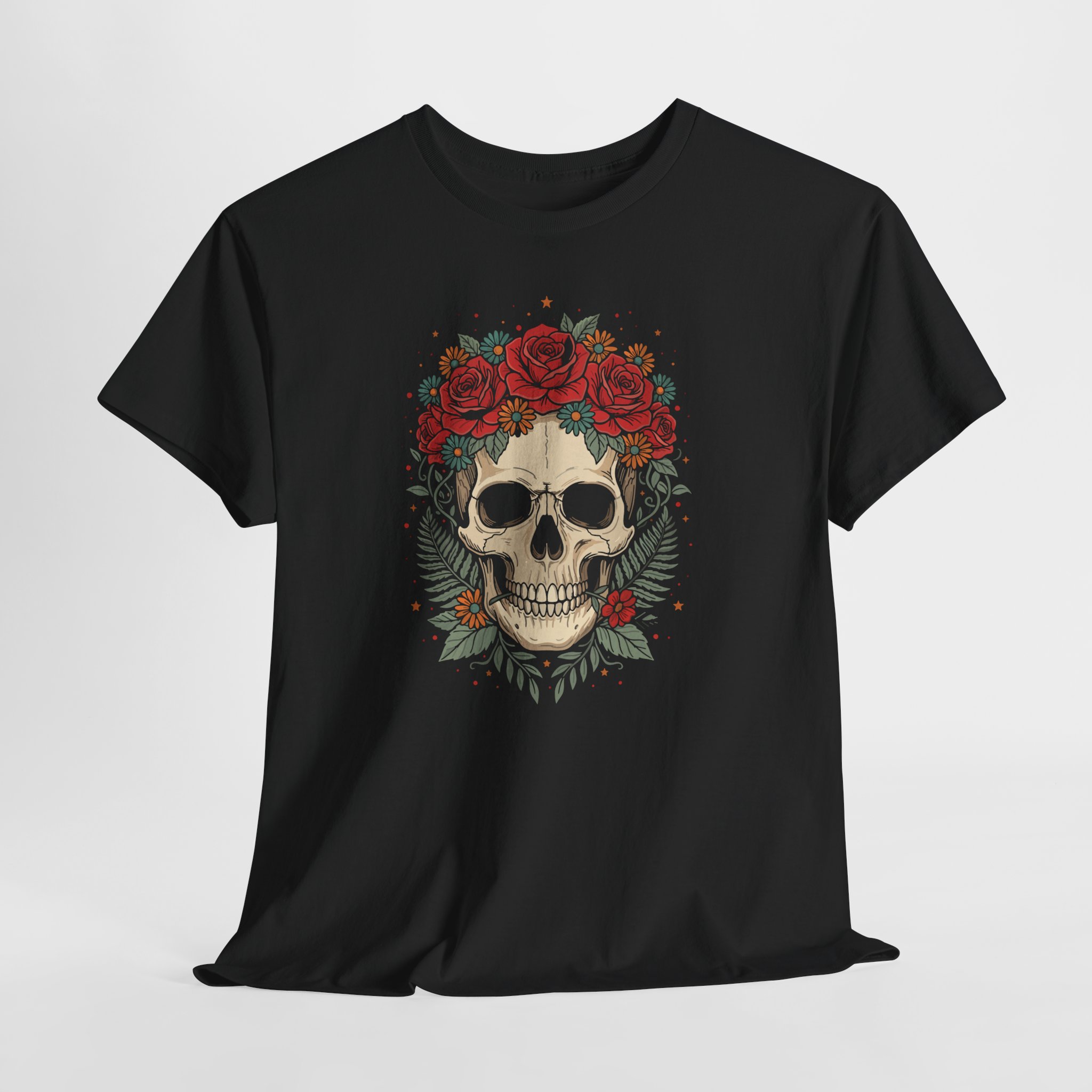 Skull with Rose Crown T-Shirt - Image 6
