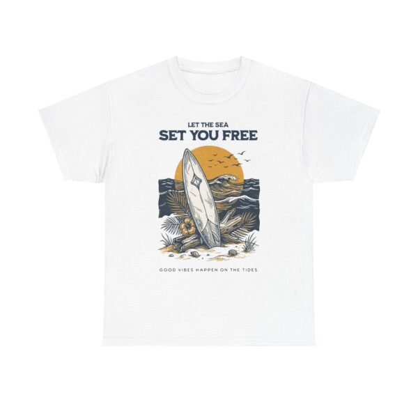 Let The Sea Set You Free Surfboard T‑Shirt