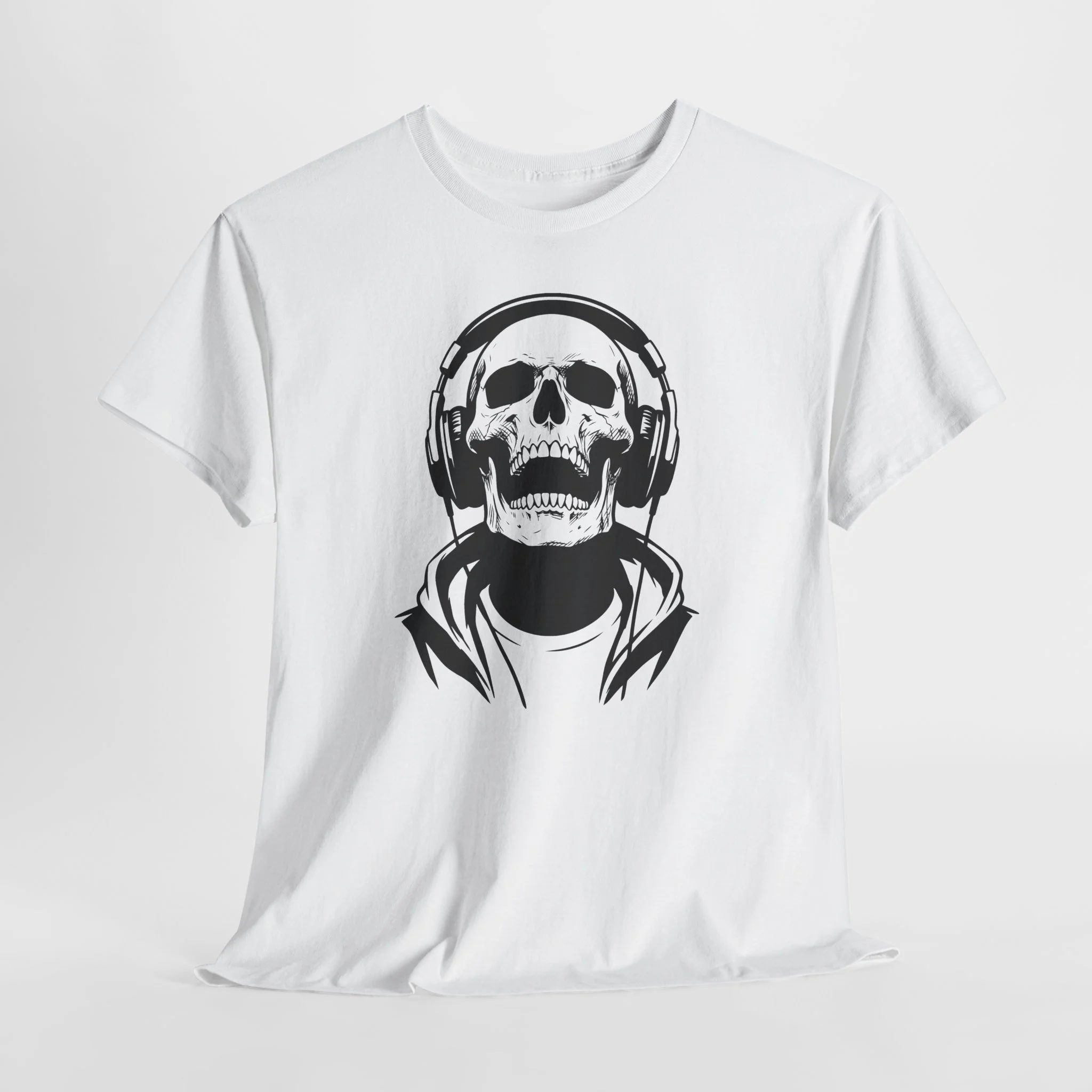 Skull DJ T‑Shirt — Headphone Skeleton Graphic Tee - Image 6