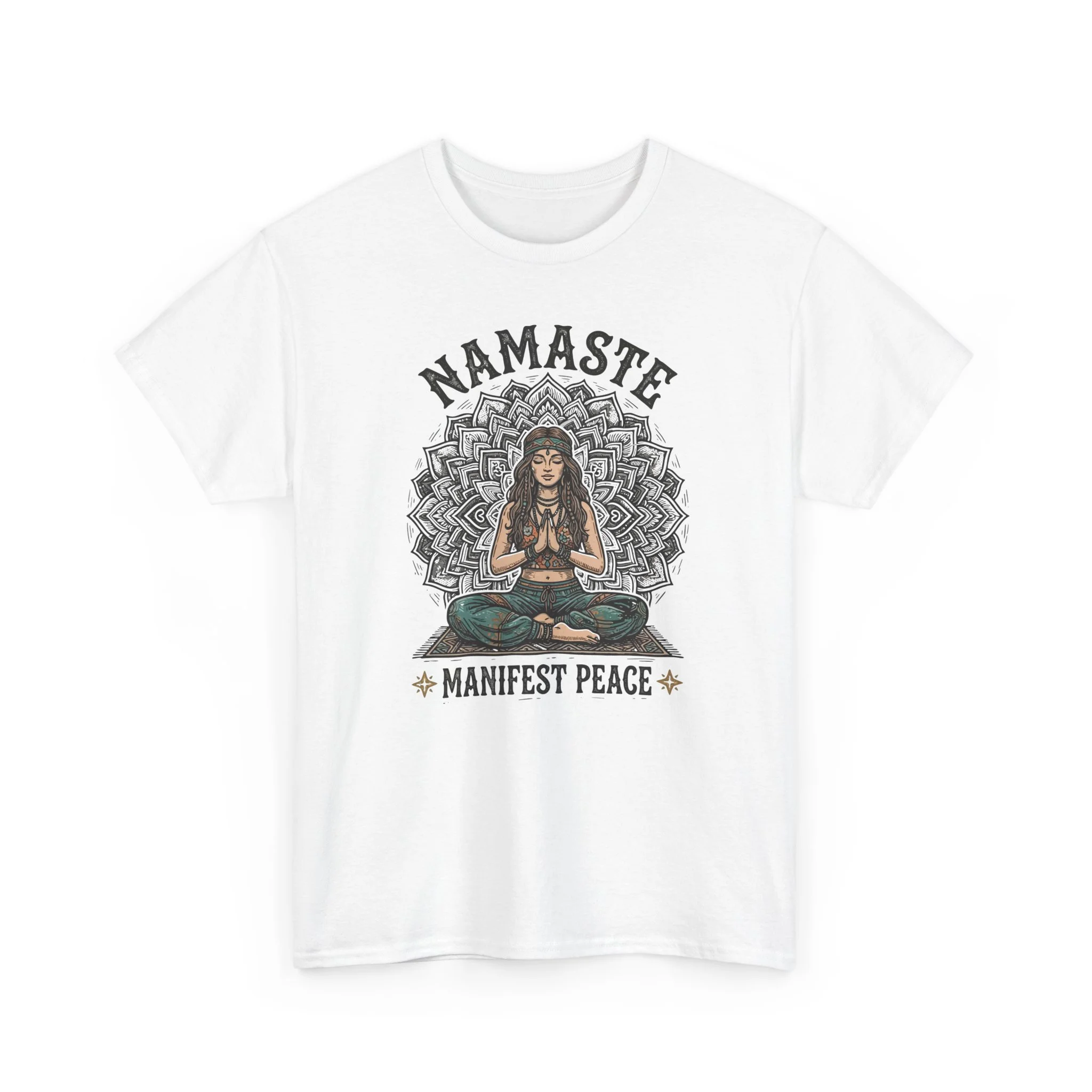Namaste Manifest Peace T-Shirt — Yoga Meditation Graphic Tee - Image 3