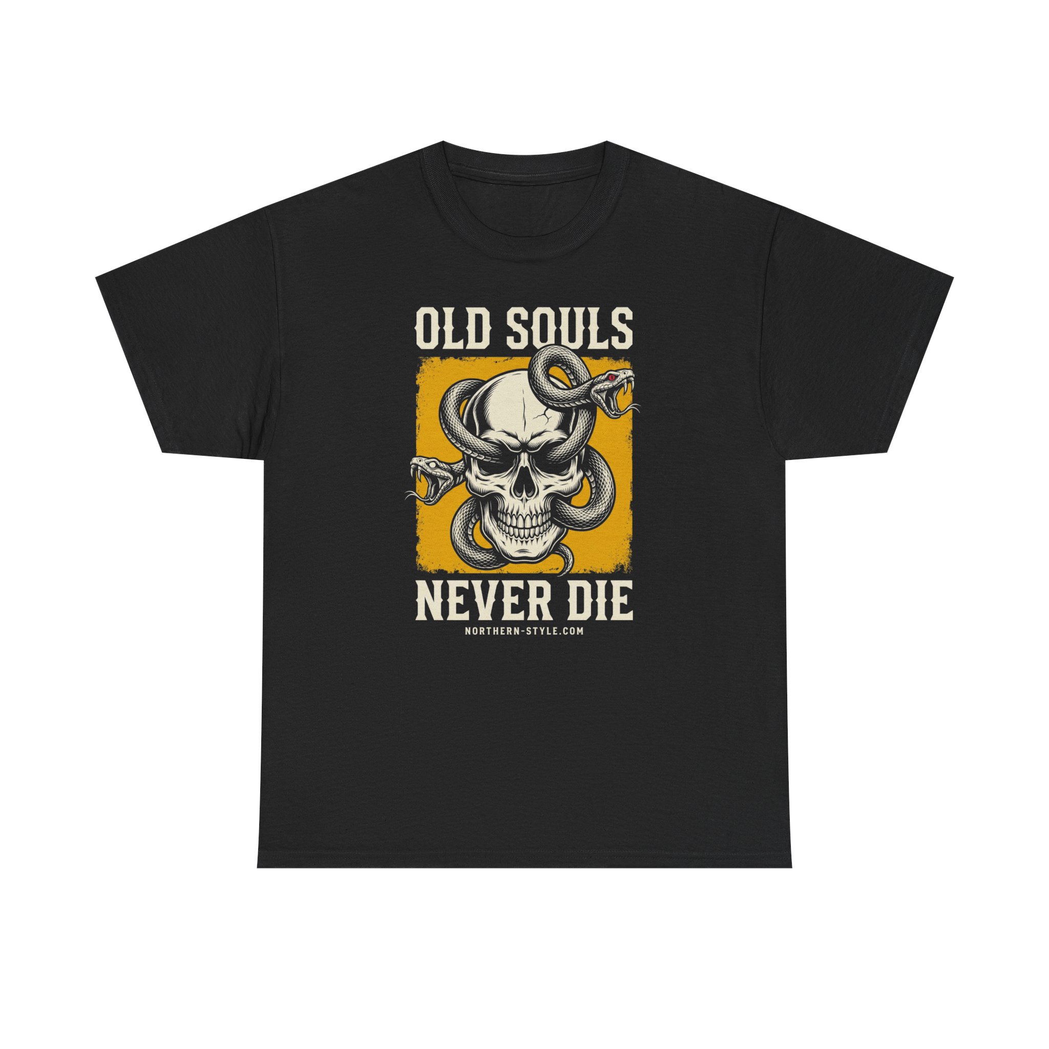 Old Souls Never Die Skull Tee — Vintage Snake Skull Graphic T-Shirt