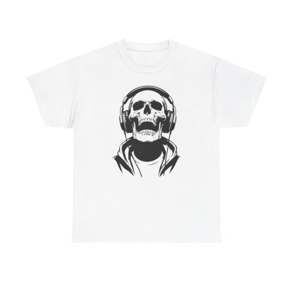 Skull DJ T‑Shirt — Headphone Skeleton Graphic Tee