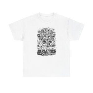 Bass Addict T-Shirt — Graphic Speaker Stack Tee for Music Lovers