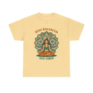 Zen Vibes Meditation Tee — "Stay Balanced" Yoga T‑Shirt