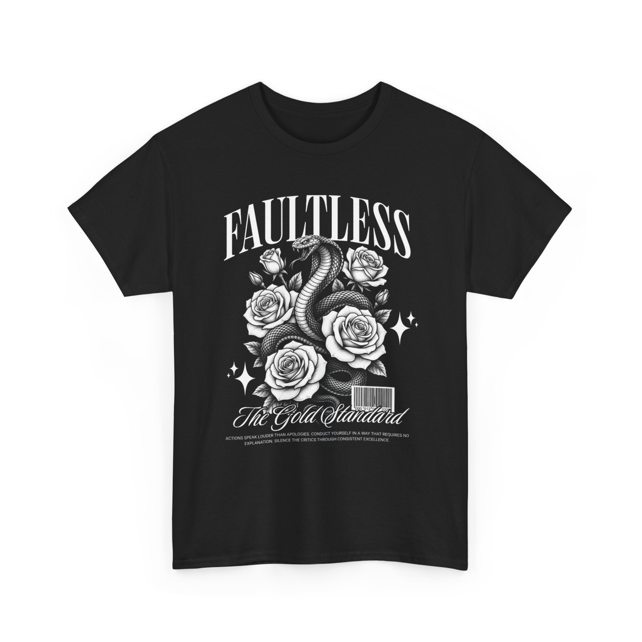 Faultless Rose & Snake T-Shirt — "Faultless" Graphic Tee with Vintage Roses - Image 3