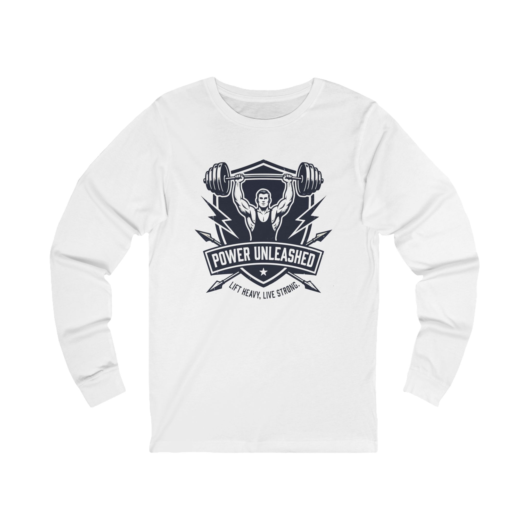 Power Unleashed Long Sleeve Tee — Weightlifting Gym Shirt