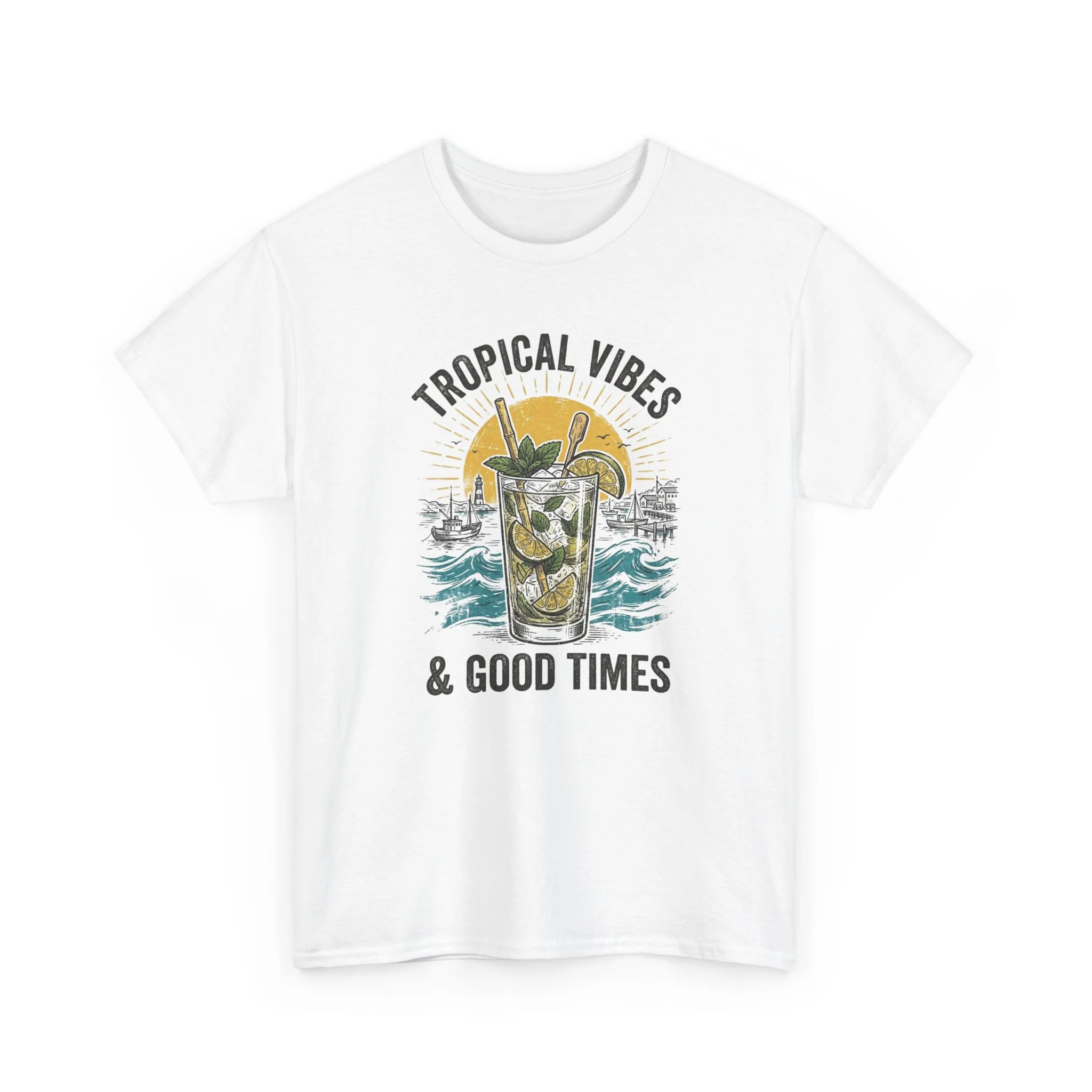 T-Shirt — Tropical Vibes & Good Times Cocktail Graphic Tee - Image 3