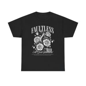 Faultless Rose & Snake T-Shirt — "Faultless" Graphic Tee with Vintage Roses