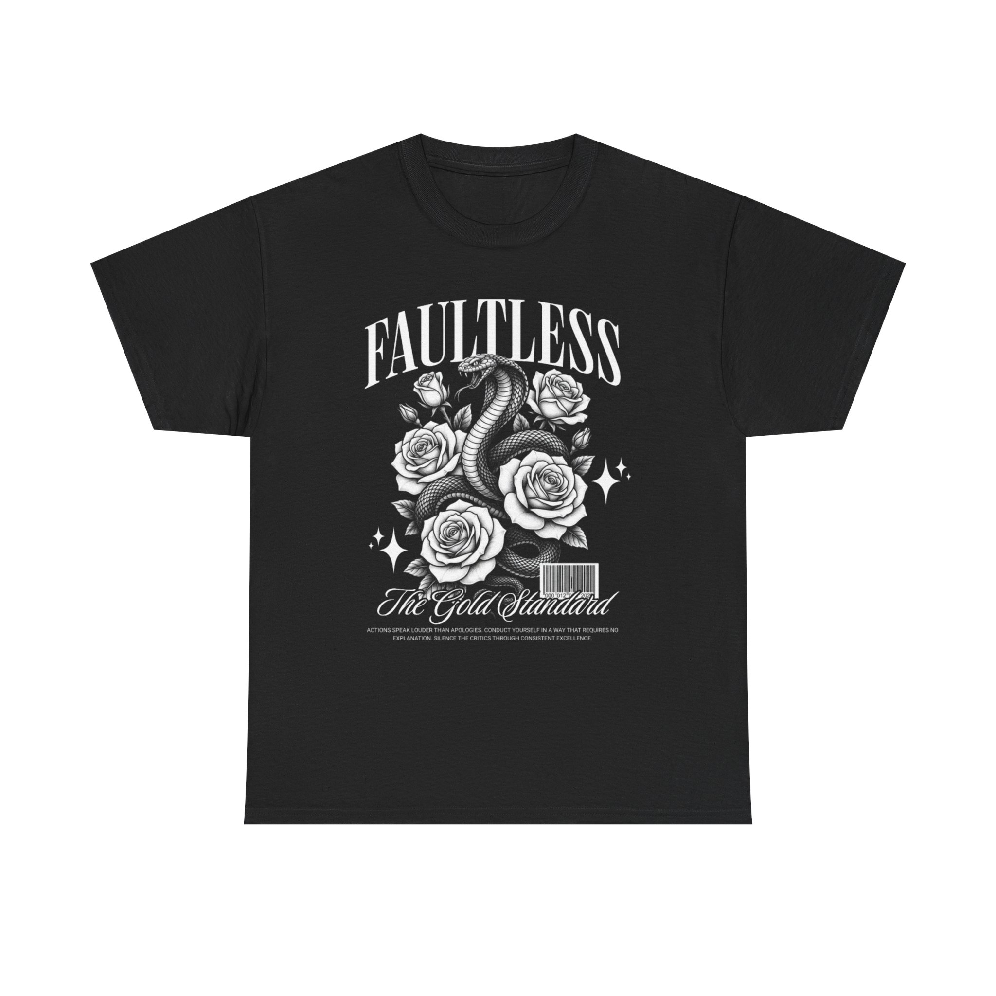 Faultless Rose & Snake T-Shirt — "Faultless" Graphic Tee with Vintage Roses