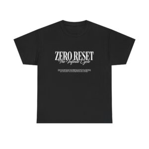Zero Reset Tee — Minimal Graphic Black T-Shirt with "Zero Reset The Infinite Cycle"