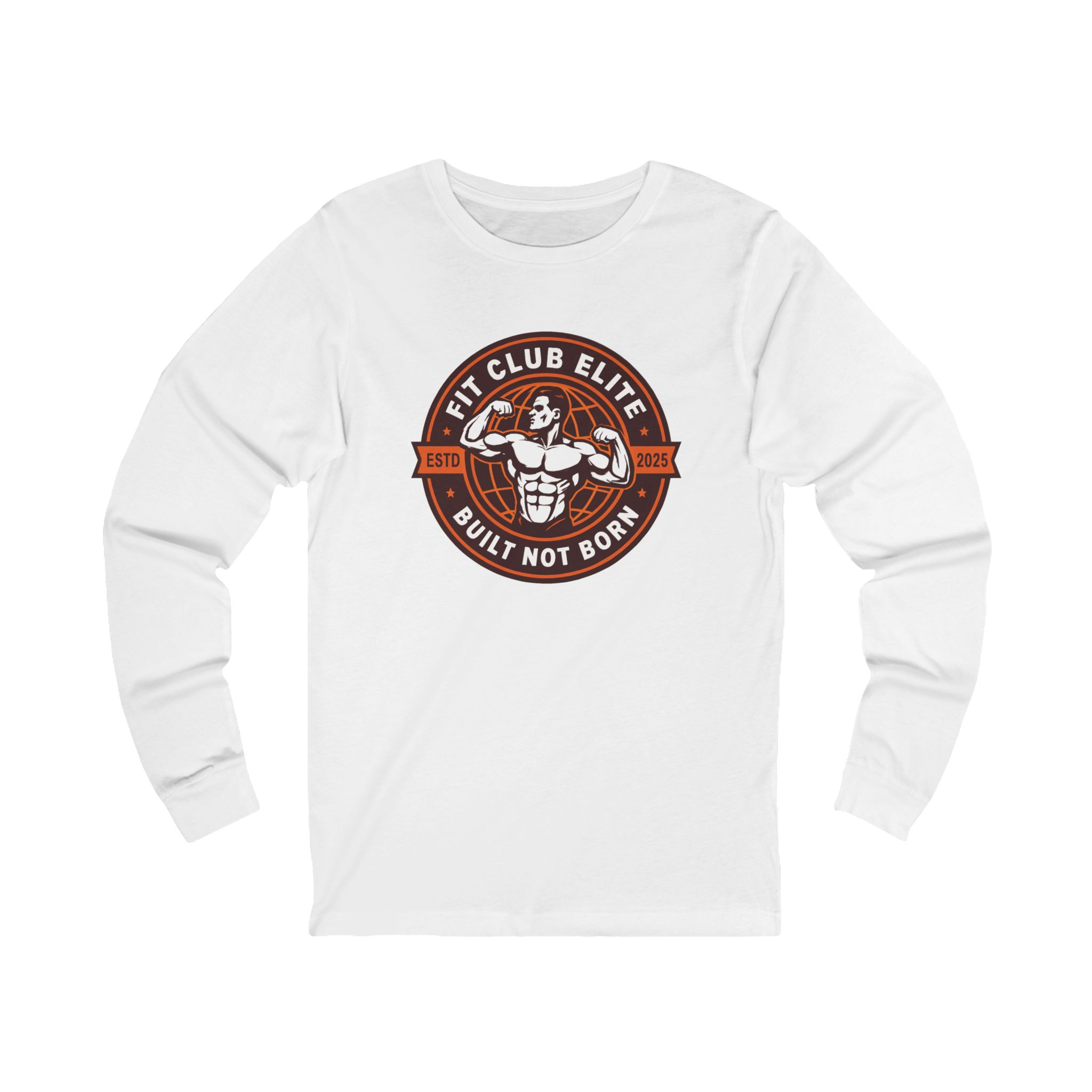 Fit Club Elite Long Sleeve Tee – "Built Not Born" Gym Shirt