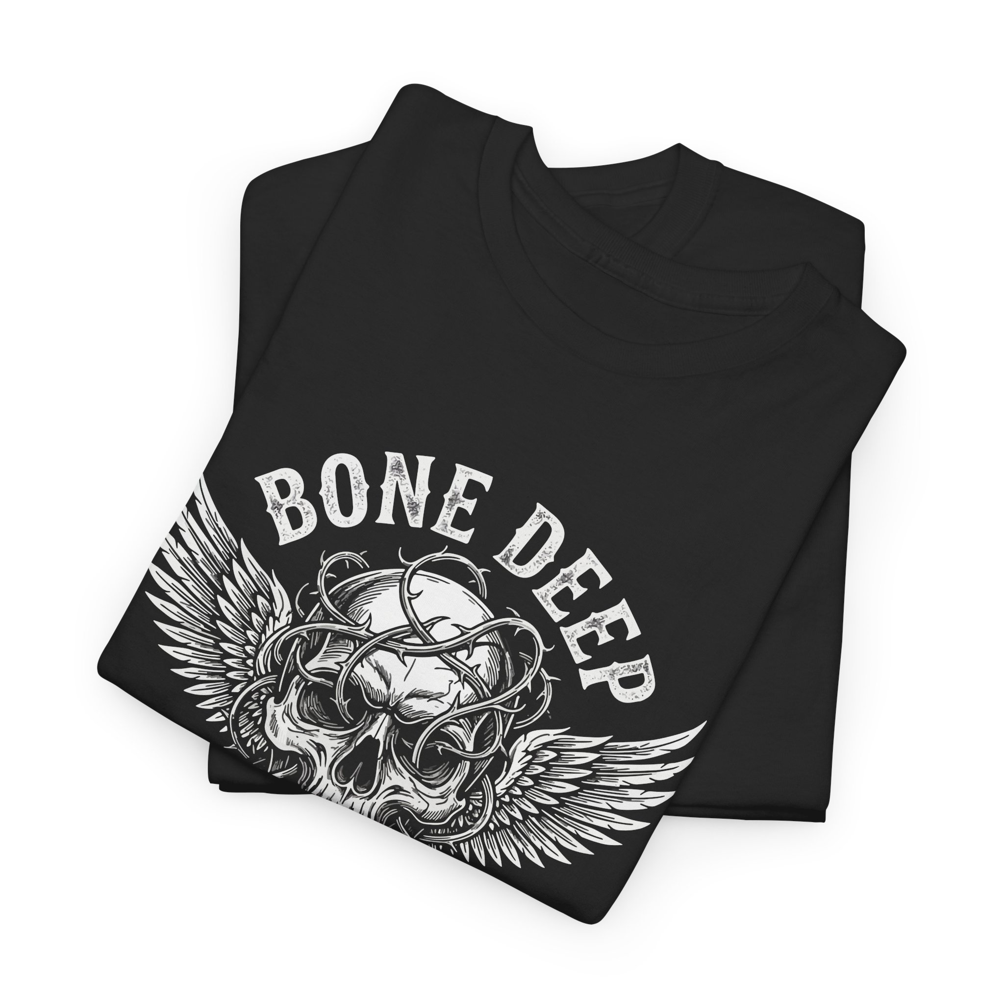 Skull Wings Tee — "Bone Deep Soul Strong" Graphic T-Shirt - Image 5