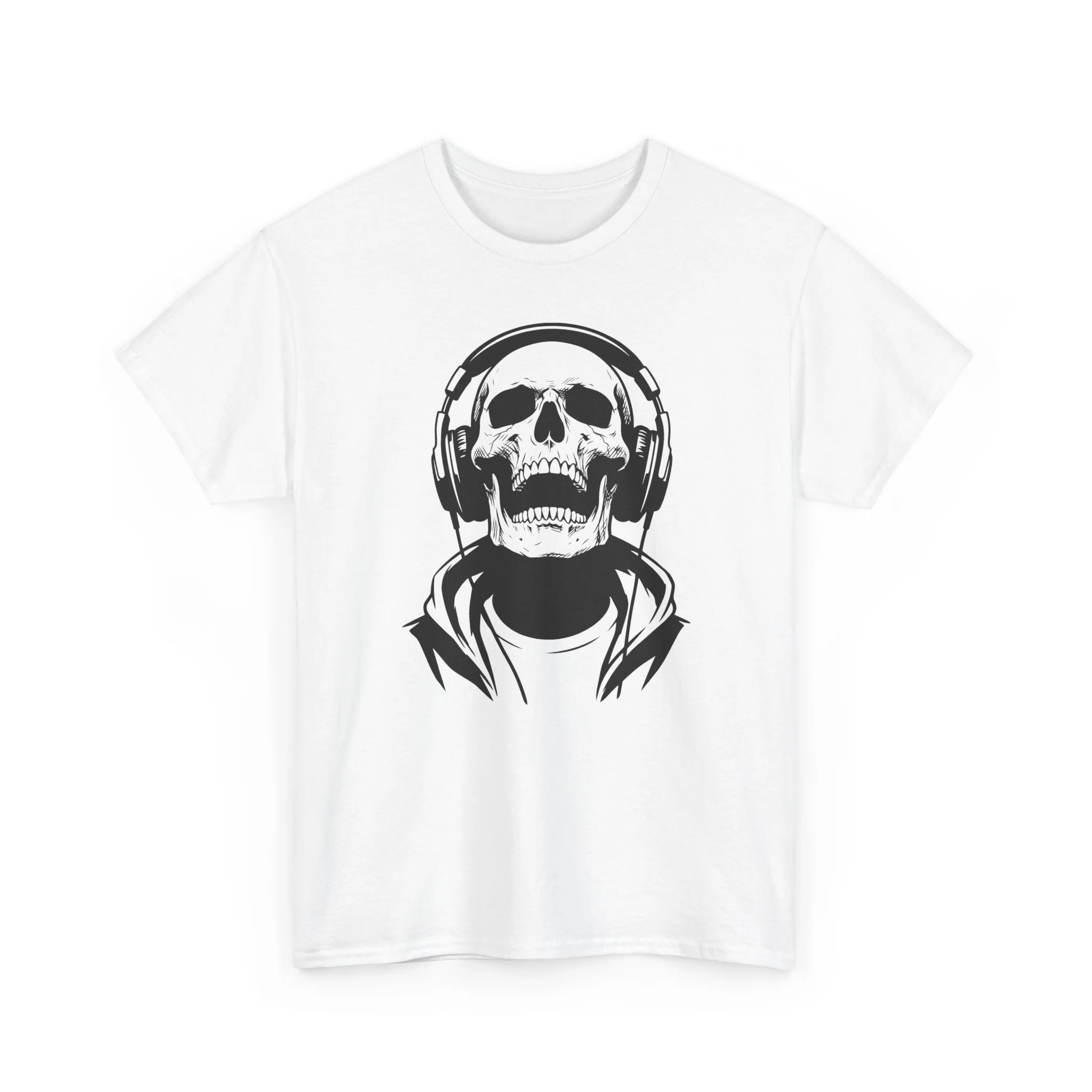 Skull DJ T‑Shirt — Headphone Skeleton Graphic Tee - Image 3