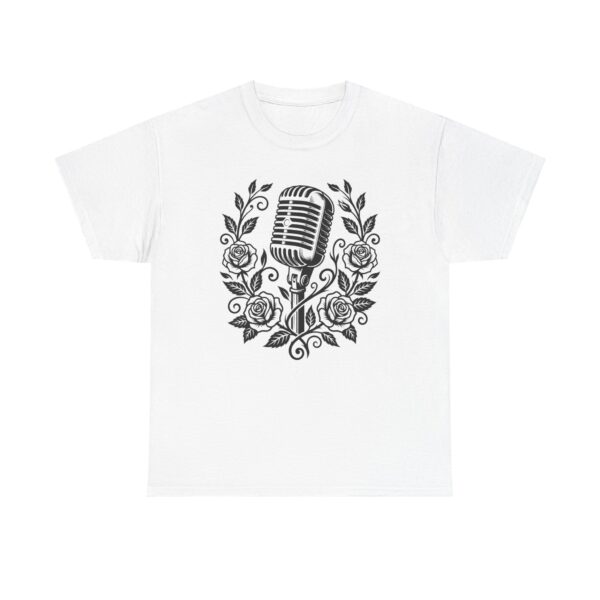 Vintage Microphone & Roses T‑Shirt — Retro Singer Tee