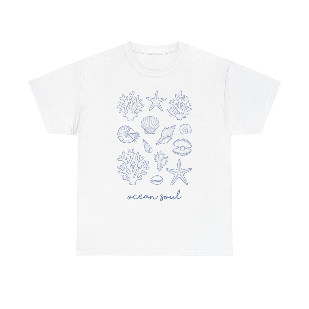 Ocean Soul T-Shirt — Seashell & Starfish Beach Graphic Tee