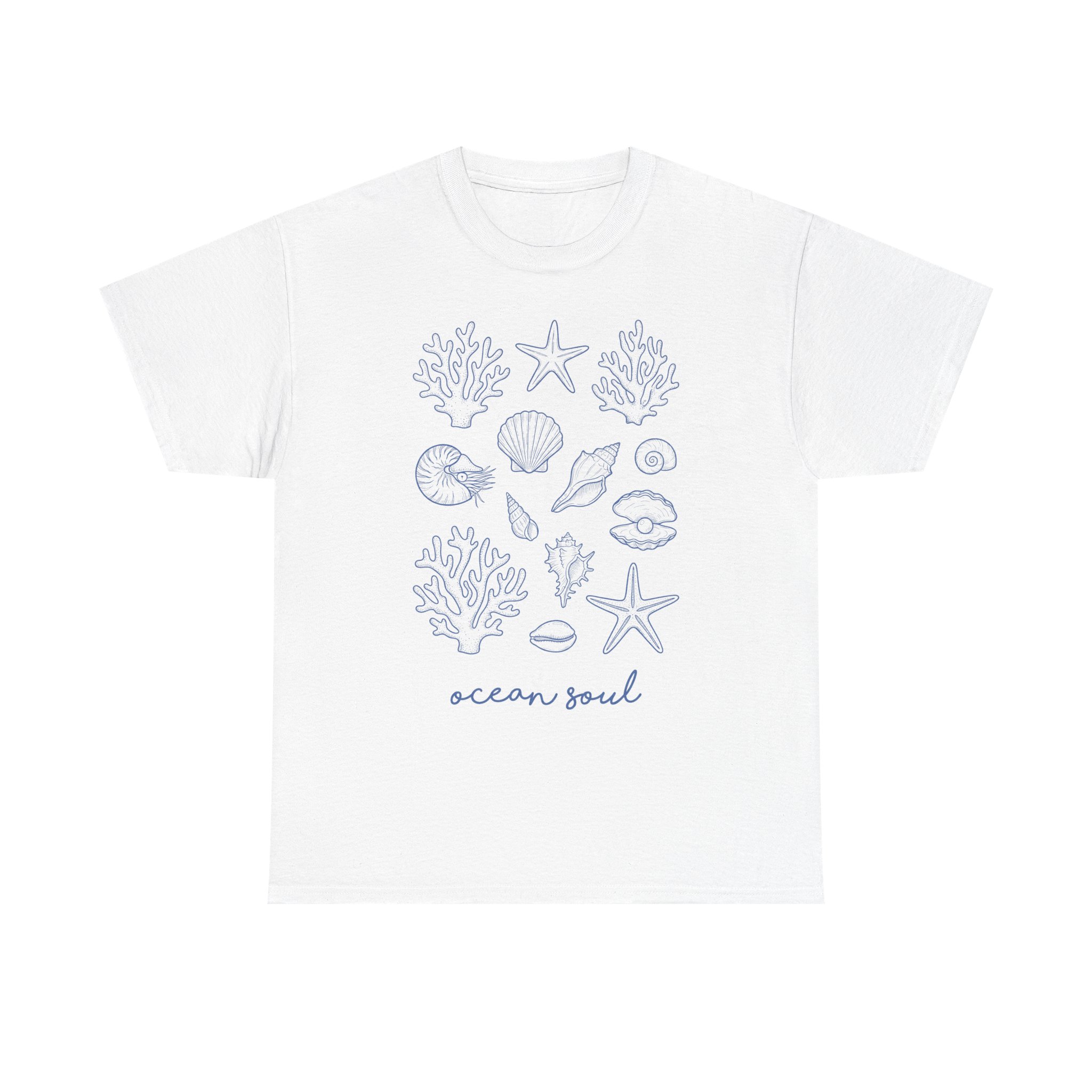 Ocean Soul T-Shirt — Seashell & Starfish Beach Graphic Tee