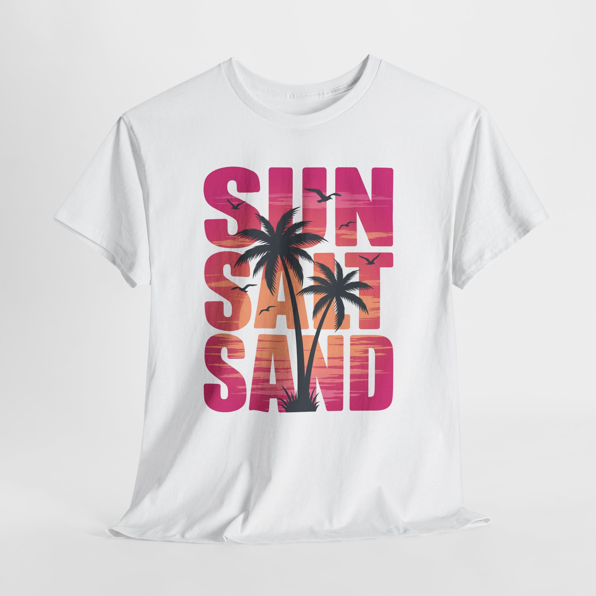 Sun, Salt & Sand Beach T-Shirt — Tropical Palm Sunset Tee - Image 6