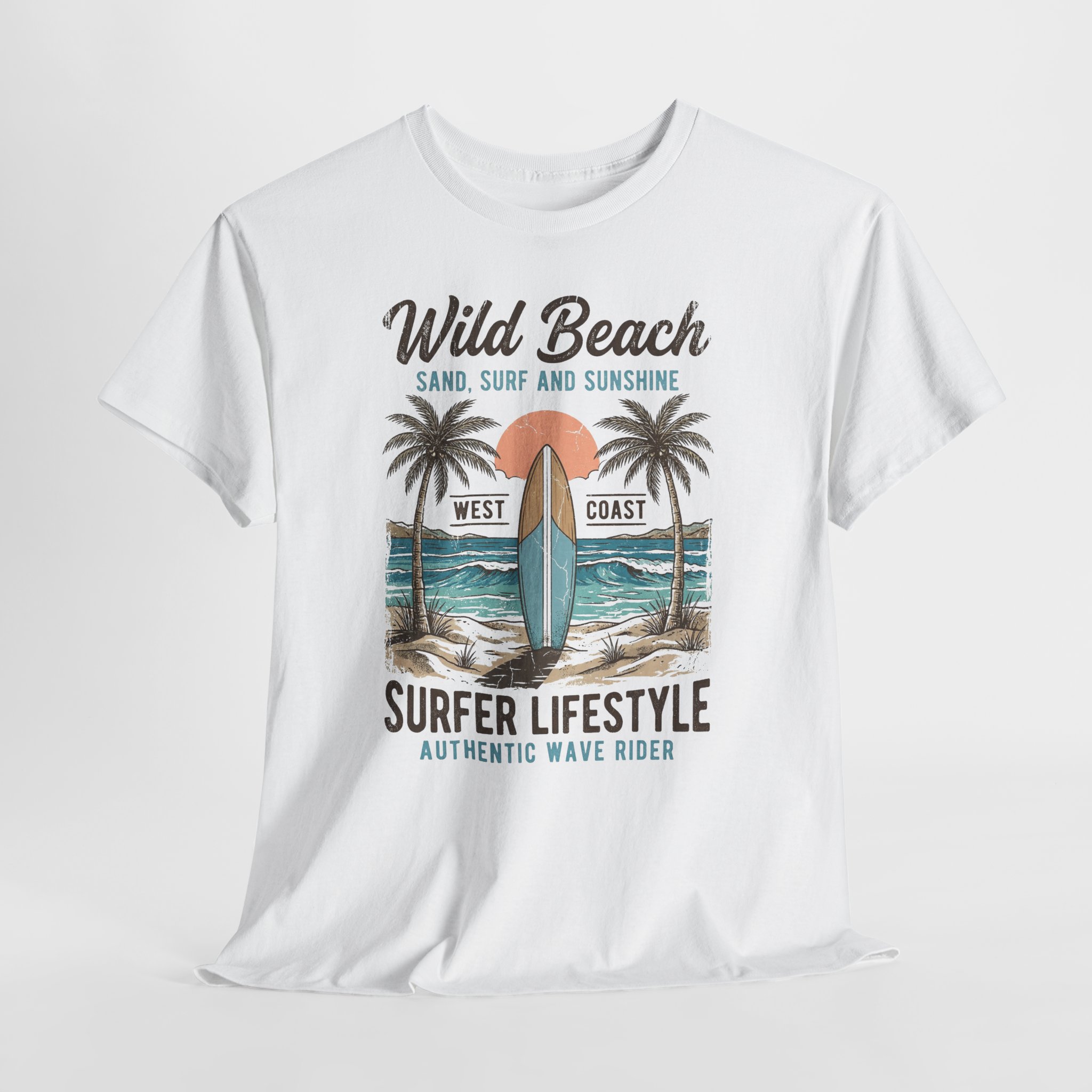 Wild Beach, summer, Unisex Heavy Cotton Tee - Image 6