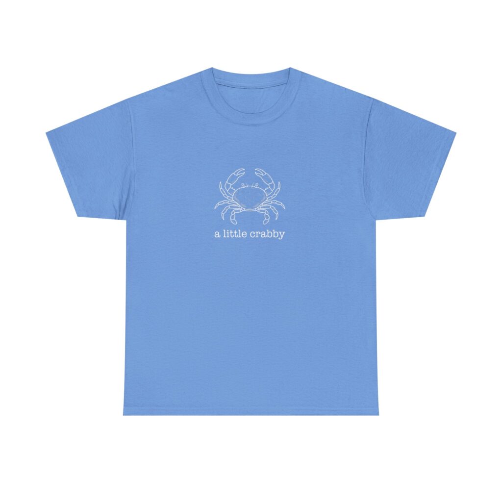 Crab Graphic Tee — "a little crabby" Cute Coastal T-Shirt