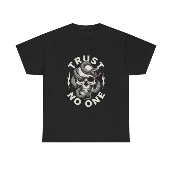 Trust No One Skull & Snake Tee — Gothic Rock Graphic T‑Shirt