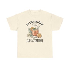 Sips at Sunset Tee — "Sit Back and Relax" Tropical Cocktail Shirt