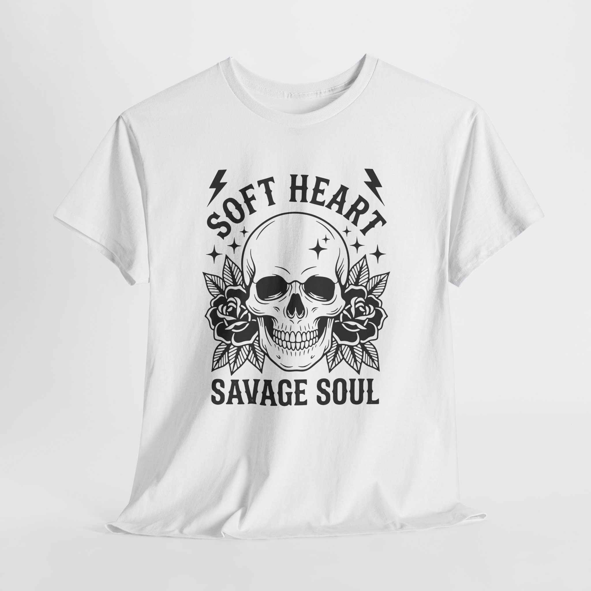 Skull 'Soft Heart Savage Soul' Graphic Tee - Image 6
