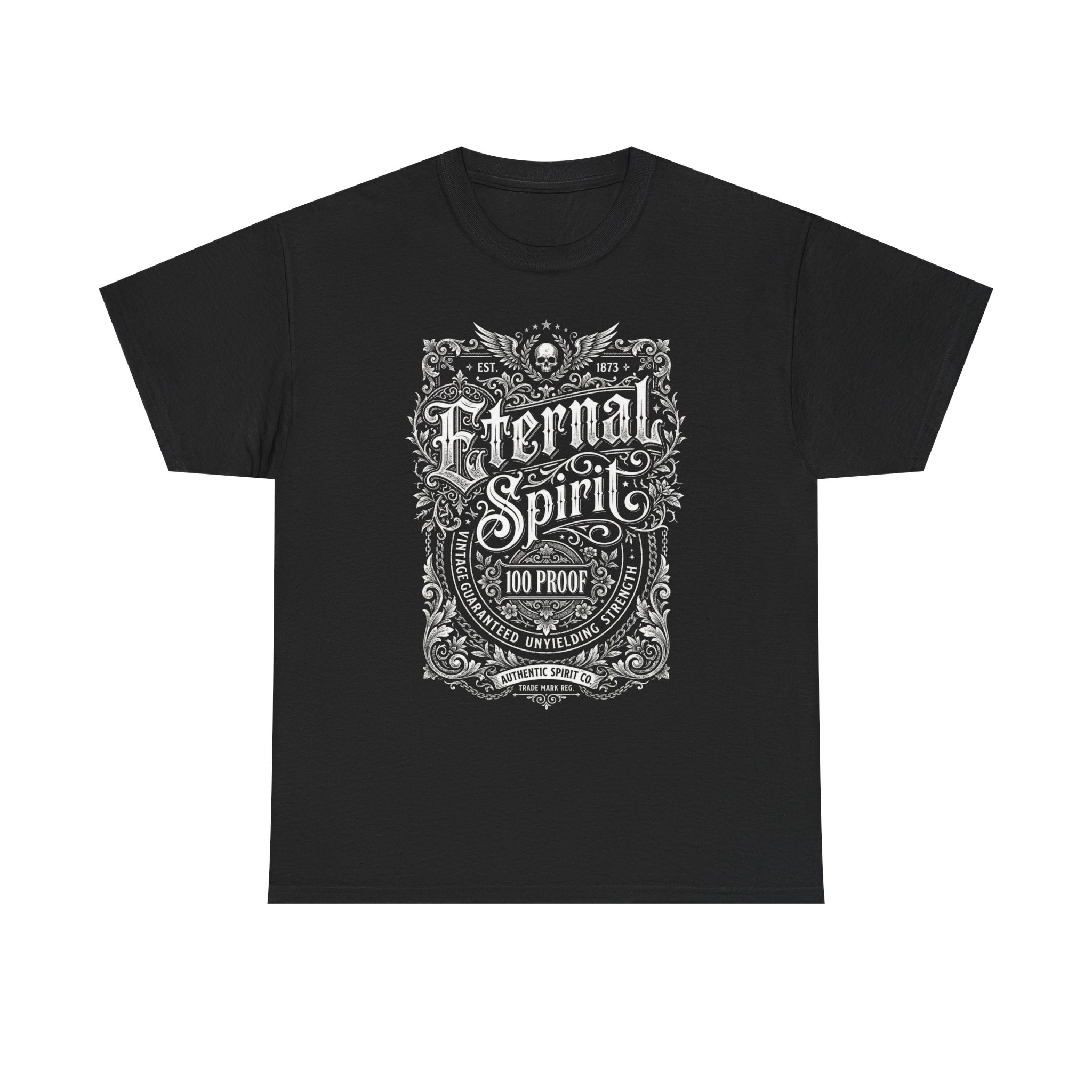 Eternal Spirit Graphic Tee — Vintage Ornate Typography Shirt