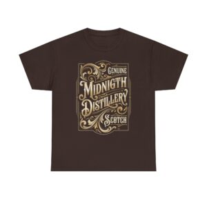 Midnight Distillery Tee — Vintage Scotch Label Graphic T-Shirt