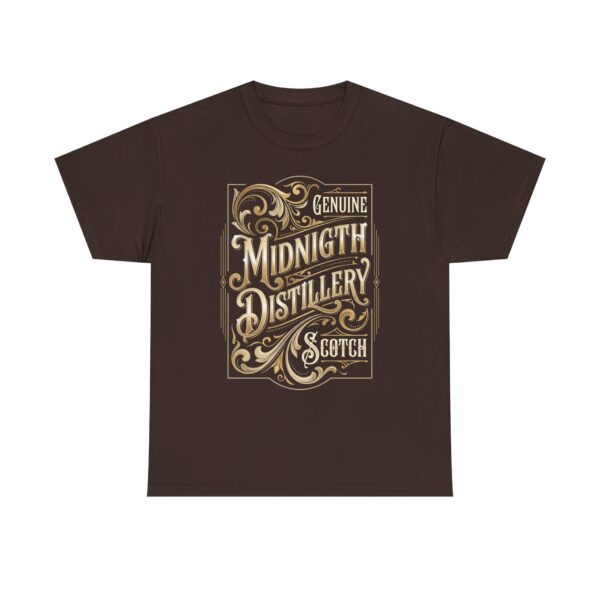 Midnight Distillery Tee — Vintage Scotch Label Graphic T-Shirt