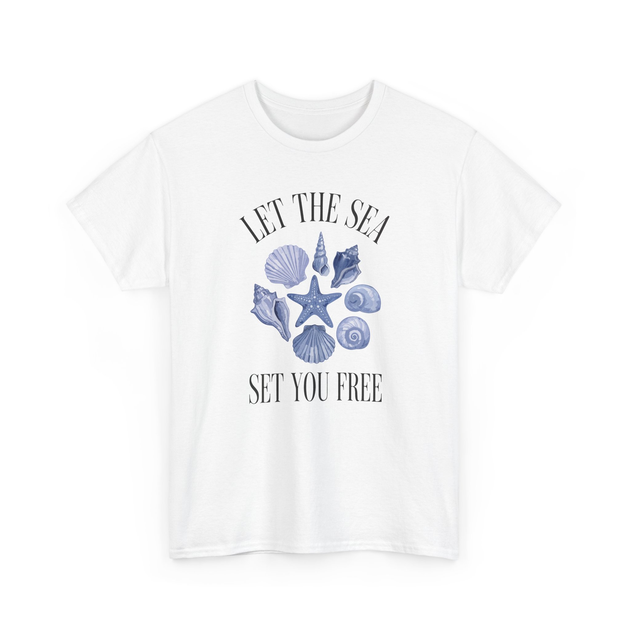 Let the Sea Set You Free T-Shirt — Seashell Beach Vibes Tee - Image 3