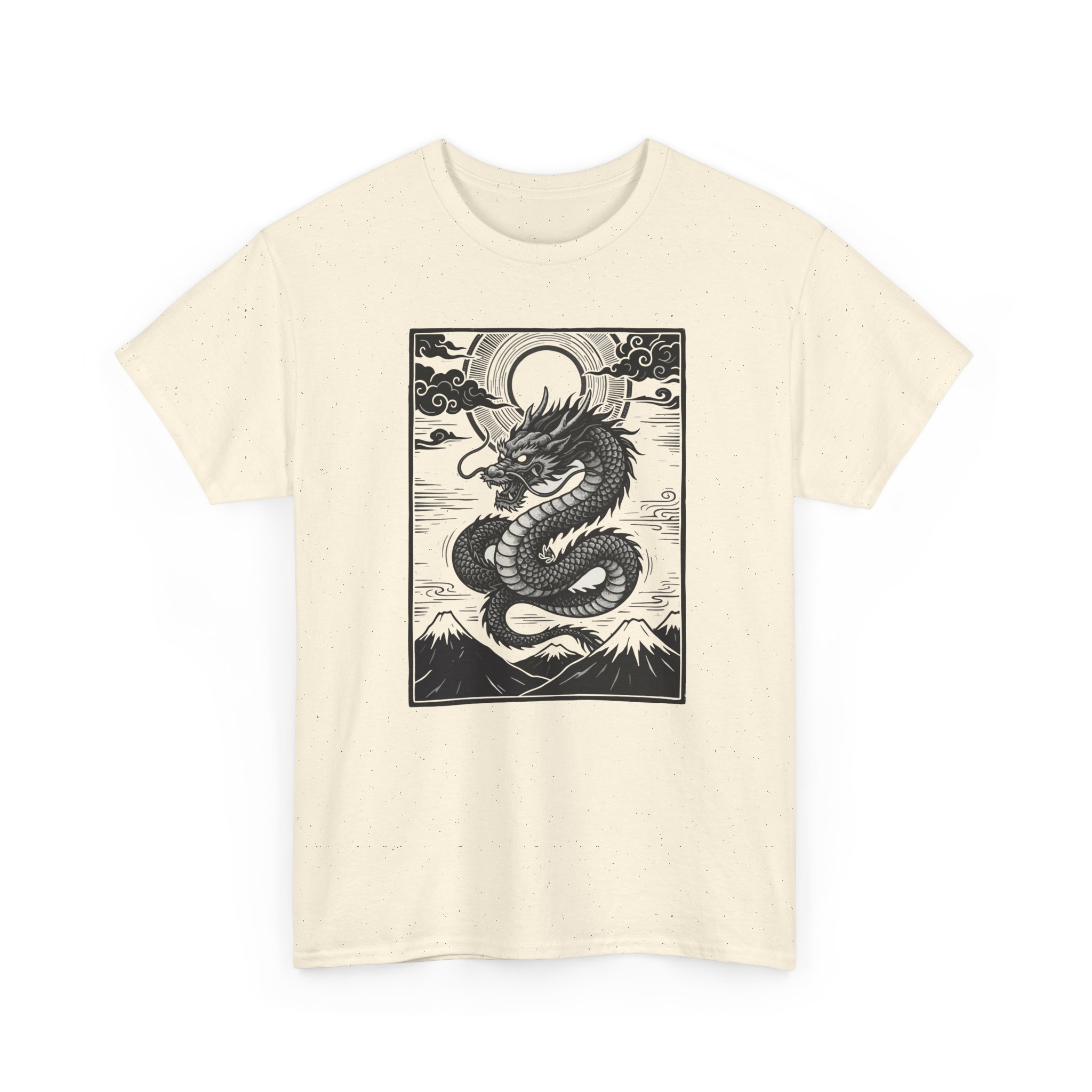 Dragon Illustration Tee — Vintage Japanese Mountain Serpent Graphic T-Shirt - Image 3