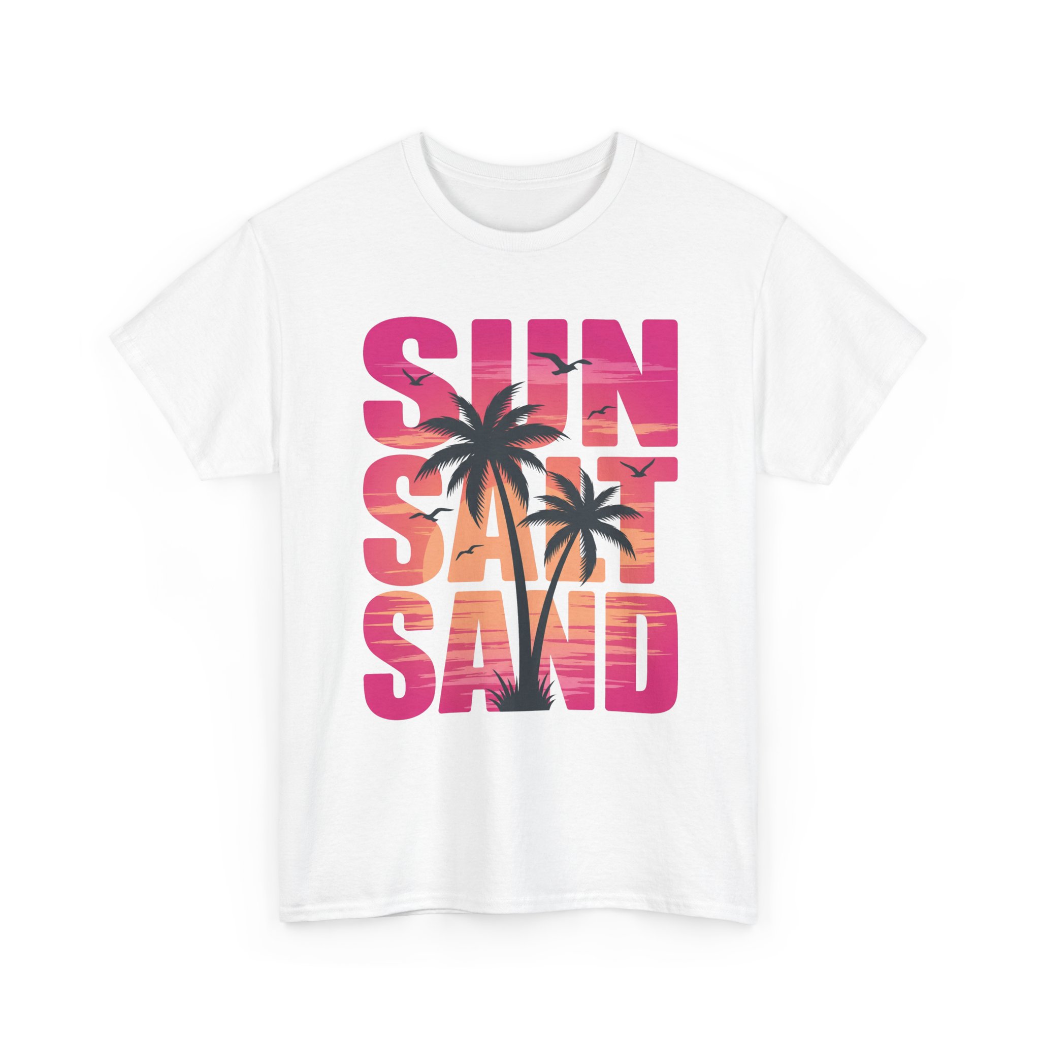 Sun, Salt & Sand Beach T-Shirt — Tropical Palm Sunset Tee - Image 3